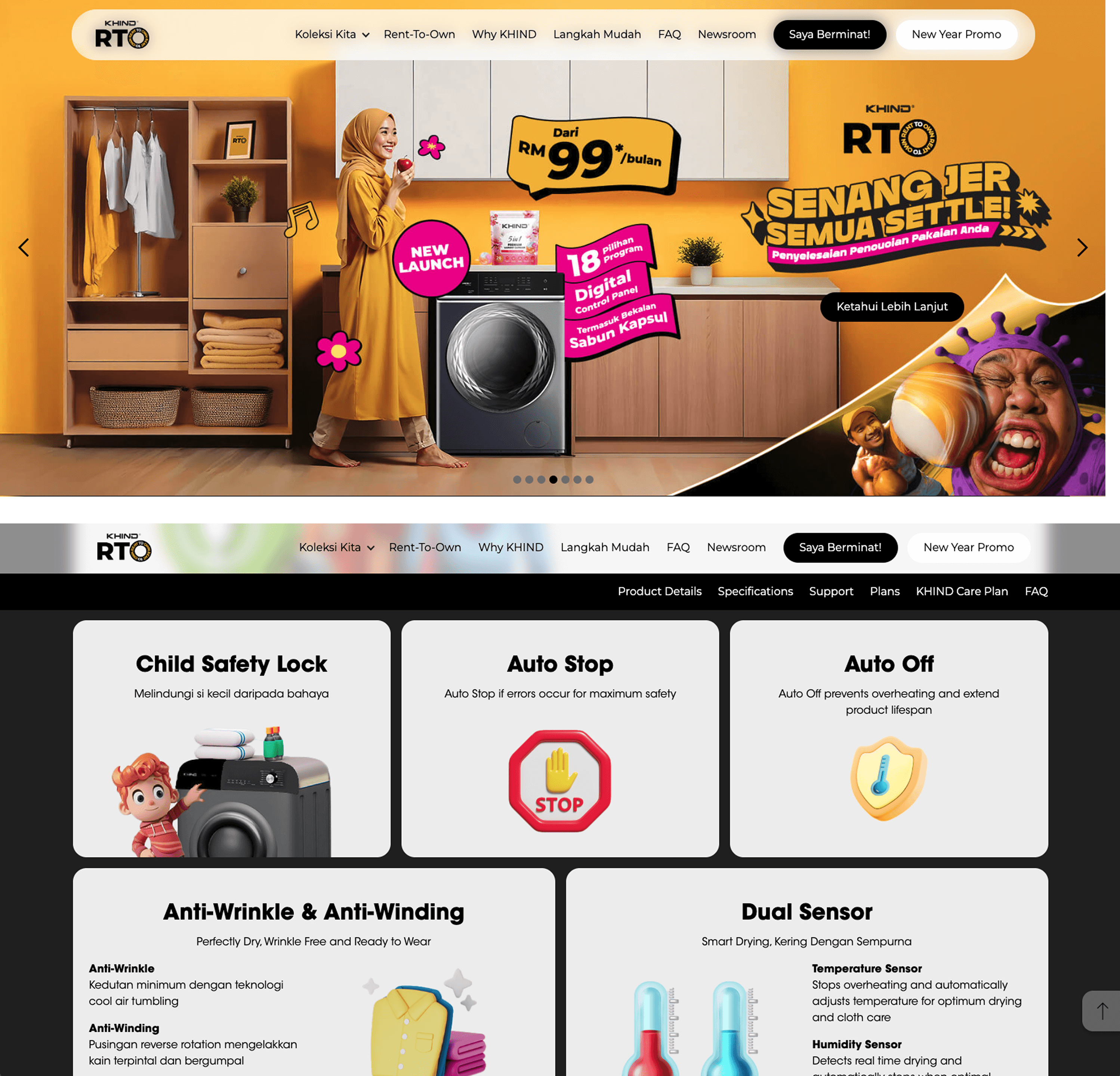 A preview of Khind landing page