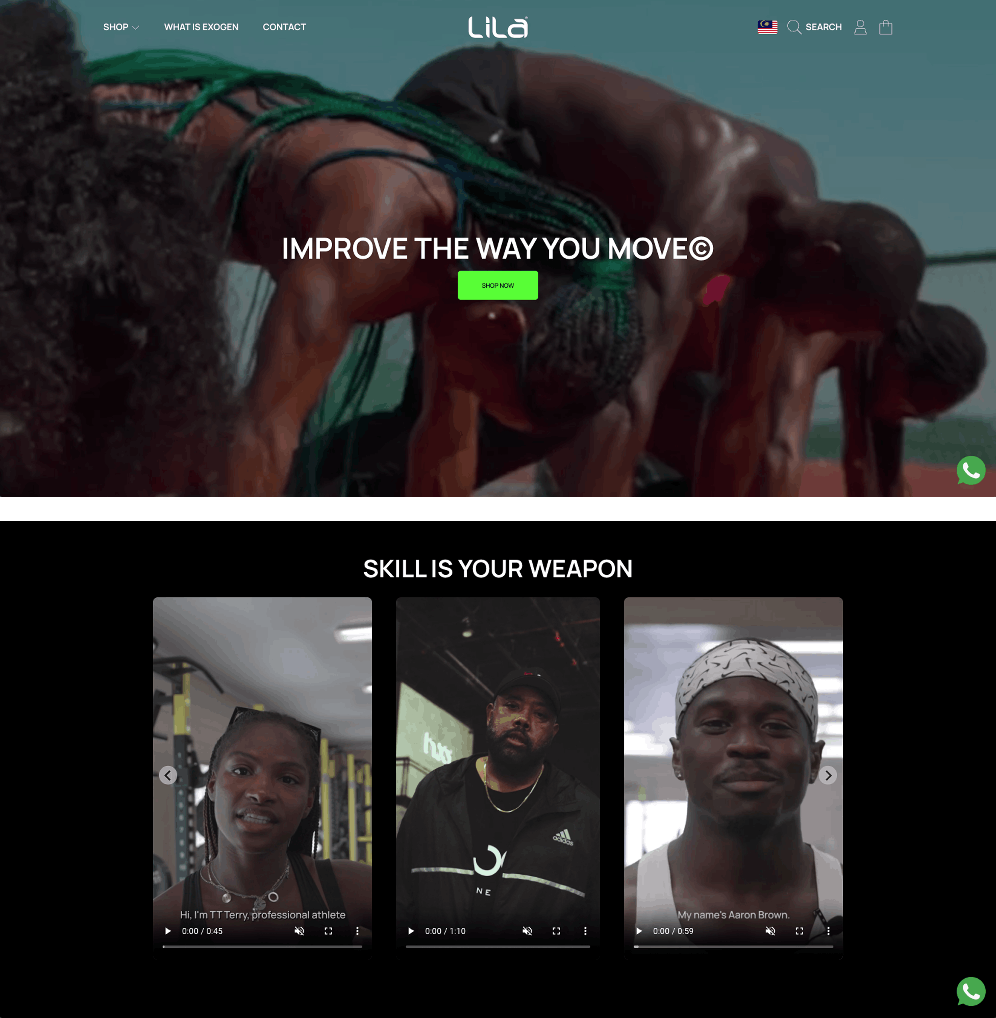 A preview of Lila landing page