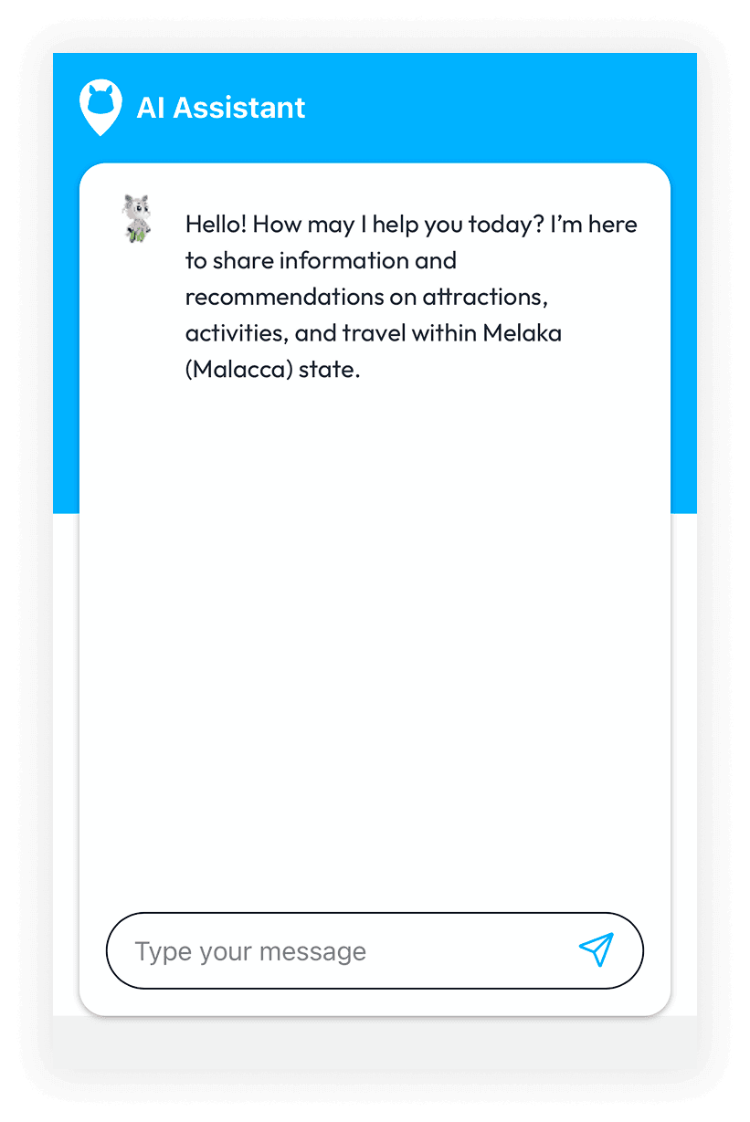 Visit Melaka AI Chat Screen