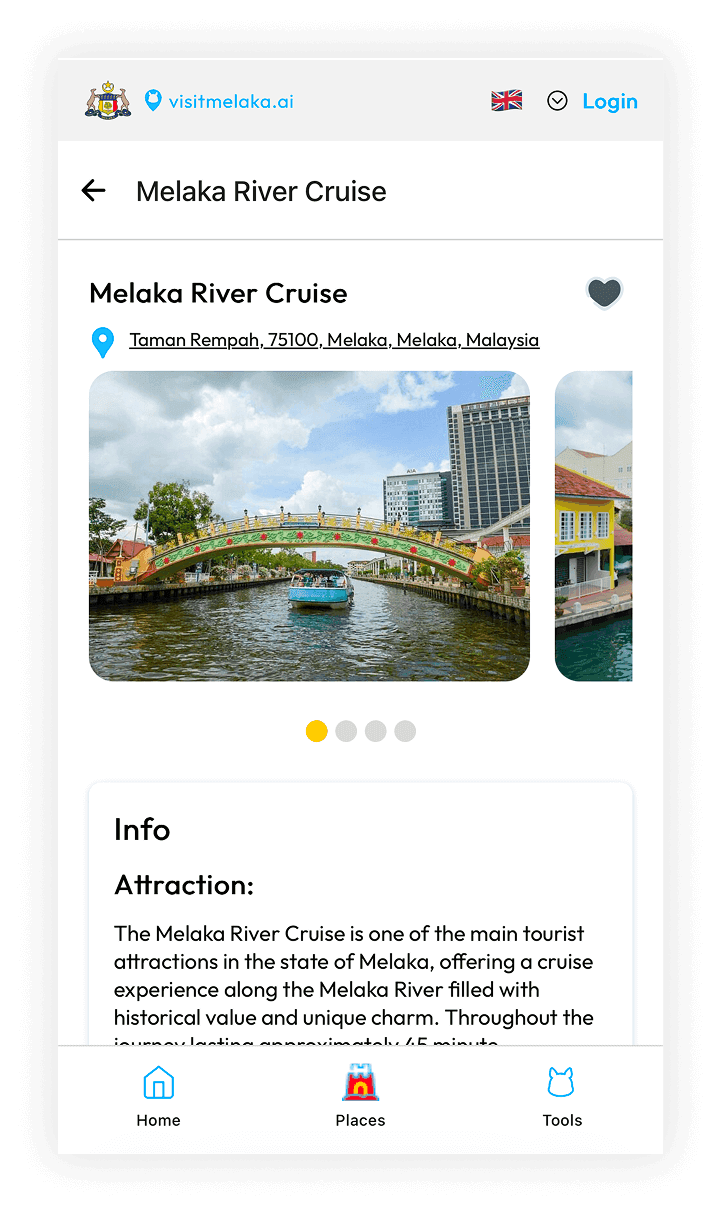 Visit Melaka Individual Attraction Screen